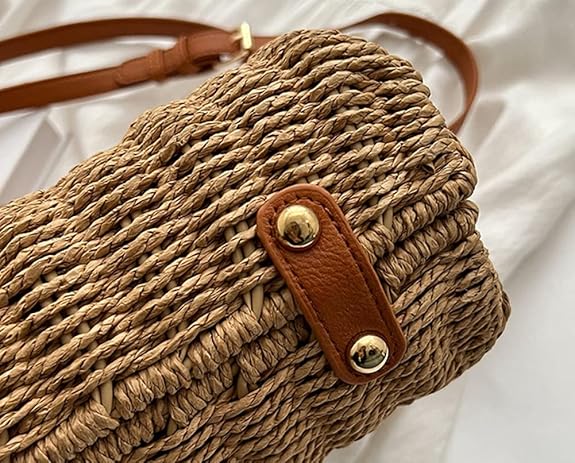 Handwoven Straw Top-Handle & Crossbody Bag